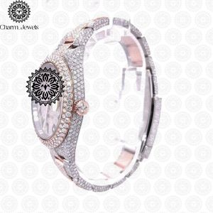 Reloj de Lujo para Hombre Charm_Jewels, Acero Inoxidable, Correa de 20 mm, Incrustaciones de Diamantes, Cierre Oculto de Botón, Movimiento Mecánico, 40 mm - Product Image 3