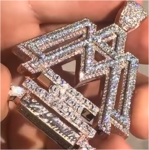 CONCEPTION Joyería Hip Hop de Alta Calidad, Colgante de Letra Personalizado de Plata de Ley 925 con Moissanita y Diamantes VVS, para Hombre, Certificado GRA - Product Image 5