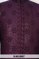 Sherwani Indo-Occidental en Soie Premium pour Hommes, Broderie Lourde de Paillettes et de Fils pour Mariages Royaux et Occasions Festives