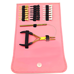 Bolsa de Almacenamiento para Extensiones de Cabello de Acero Inoxidable Rosa, Plástico y Metal, de Uso Comercial, con Kit de Herramientas y Alicates de Microenlace - Product Image 5