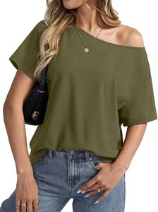 Camiseta de Mujer Personalizada de Fábrica, con Hombros Descubiertos, Logotipo Impreso, 100% Algodón Tejido, Informal de Verano - Product Image 2