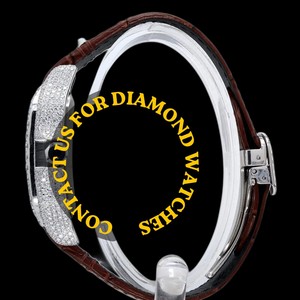 Reloj de Pulsera Hip Hop con Diamantes Moissanite de Diseño Único, Correa de Cuero Marrón, Esfera Cuadrada, Claridad VVS, Reloj de Hombre de Diseño Lujoso - Product Image 2