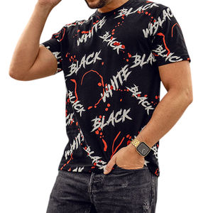 Camiseta de Manga Corta para Hombre de Alta Calidad, Algodón/Poliéster Lavado, Impresión por Sublimación Completa, Diseño Sólido, Venta al Por Mayor de Fábrica - Product Image 1