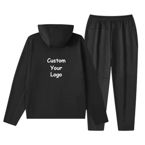 Ensemble de survêtement personnalisé OEM à capuche zippé, pantalon de jogging en molleton technique, ensemble deux pièces de sport, vente en gros, logo personnalisé, survêtement de jogging pour homme - Product Image 5