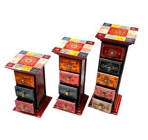 Antique Vintage Indian Hand Painted Wood Storage Drawer Home Decorative Fairy Style Gift <b>Box</b> for Home or Office Storage - Product Image 2