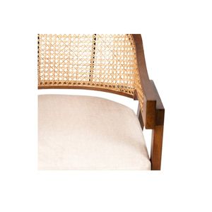 Solid Wood Ivoa Midcentury Modern <b>Dining</b> <b>Chair</b> Linen Rope Seat Curved Back <b>Dining</b> Seating for Home Apartment - Product Image 3