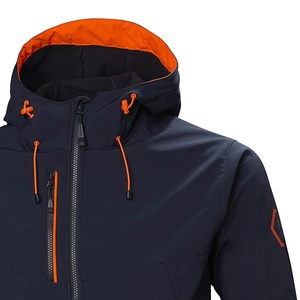 Chaqueta Cortavientos Impermeable con Capucha y Cremallera Delantera para Hombre, Talla XL, Personalizada OEM, Color Azul Marino y Naranja, para Deportes al Aire Libre, Invierno 2026 - Product Image 1