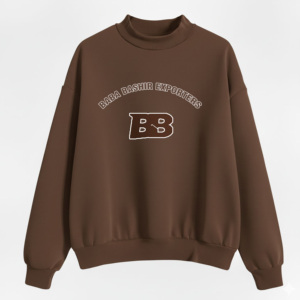 เสื้อคอเต่าผู้หญิงทรงโอเวอร์ไซส์ สีชมพู ผ้าคอตตอนผสม พิมพ์ลายตัวอักษร BBE ด้วยเทคนิค Heat-Transfer แขนยาว ด้านหน้ากันยับ น้ำหนัก 180 กรัม - Product Image 1