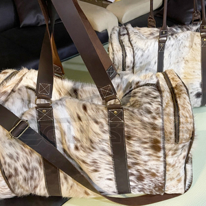 Bulk Genuine Leather Duffle <b>Bags</b> Large Capacity Handcrafted Cowhide Hair Hide <b>Bag</b> Overnight <b>Weekender</b> Travel <b>Bags</b> For <b>Men</b> - Product Image 6