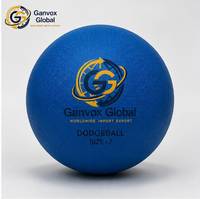 Ganvox Global Mavi Boyut 7 Dayanıklı Dodgeball Kauçuk Rugby Antrenman Topu, İç/Dış Mekan Antrenmanı için Bütil İç Lastikli
