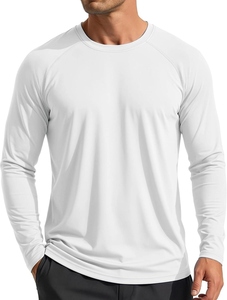 Men's Summer Breathable Casual Terry Fabric Long Sleeve Rash Guard Swim Shirt and Shorts 2-Piece Swimwear <b>Set</b> - Product Image 5