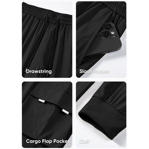 2025 pantalones Cargo para hombre, pantalones de chándal con cordón 100% de algodón en la cintura, Pantalones rectos y pantalones de chándal cónicos con múltiples bolsillos - Product Image 6