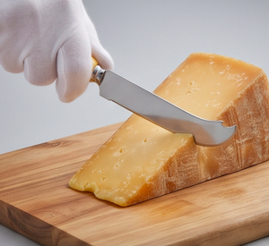 Juego de cuchillos para queso de acero inoxidable con acabado plateado brillante y mango de madera para utensilios de cocina y herramientas de tabla de cortar. - Product Image 5