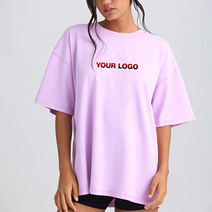 Nueva Camiseta Oversize para Mujer, Color Sólido, Cuello Redondo, Manga Corta, Corte Holgado, 100% Algodón, Tejido Jersey Transpirable, Logotipo con Transferencia Térmica - Product Image 4