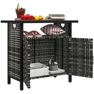 Mobiletto Portaoggetti da Esterno Grigio Misto con Portasciugamani - Armadietti Portautensili Durevoli dal Design Elegante - Product Image 5