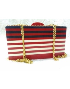 Bolso de Mano Geométrico de Madera 18*4.5 con Cierre Magnético, Diseño Moderno, Uso Diario, Patrón Multicolor, para Mujer, Duradero - Product Image 2