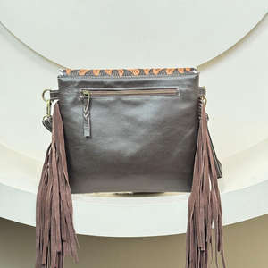 Bolso bandolera con flecos y sobres de cuero para mujer de alto rendimiento 2025, bolsos de hombro de piel de vaca de diseñador de lujo de alta calidad - Product Image 5