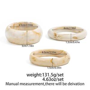 ALI FASHION ART Juego de Brazaletes de Resina Hechos a Mano, Forma Artística de 6.5cm y 6cm, Joyería Decorativa Feng Shui con Temática de Ángel - Product Image 2