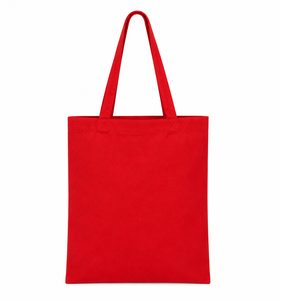 Red Canvas <b>Tote</b> Bag 15x13x3.5 Inch Open Top Everyday Use Solid Color Reinforced Stitching - Product Image 3