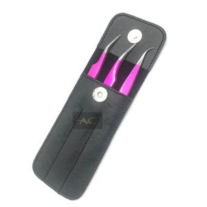 แหนบถอนขนตาแบบมืออาชีพแหนบเส้นใยสเเตนเลสสีแข็งแรงโลโก้ตามสั่ง - Product Image 1