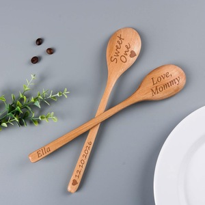 Wooden Natural 6-Piece <b>Gold</b> Plated Mirror Polish Eco-Friendly Dishwasher Safe <b>Spoon</b> Set High Quality - Product Image 3