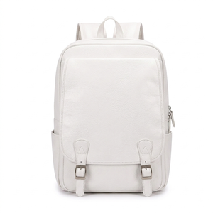 Men's Fashionable Geometric Waterproof PU Leather Laptop <b>Backpack</b> USB Polyester Lining Zipper Closure for College Office Travel - Product Image 2