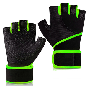 Bigwood Sports <b>Half</b> Finger Gym Fitness Gloves Breathable Non <b>Slip</b> Adjustable Wrist Strap Polyester Unisex for Training Weight - Product Image 3