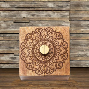 Caja Decorativa de Madera de Mango con Tapa con Bisagras, Caja de Almacenamiento de Madera, Cajas Decorativas con Tapas, Regalos de Navidad - Product Image 6