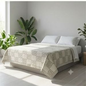 Hand Block Printed Cotton Sanganer Queen Size Kantha Quilt <b>Large</b> Width Handmade Indian <b>Throws</b> Elegant Bedroom Home Decor Sale - Product Image 5