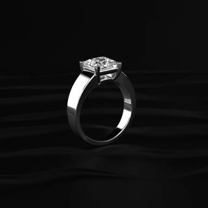 Bague solitaire en diamant taille princesse 3,0 carats pour homme, bague de luxe élégante et artisanale pour homme - Product Image 2