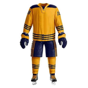 ชุดทีมกีฬาฮอกกี้น้ำแข็ง โพลีเอสเตอร์ เสื้อและกางเกงสำหรับฝึกซ้อม ขายส่ง เนื้อผ้านุ่ม ระบายอากาศได้ดี ทนทาน ชุดยูนิฟอร์มฮอกกี้น้ำแข็งแบบสั่งทำ - Product Image 2