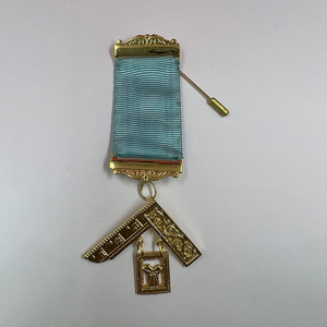Nouveau Ruban de Bijou de Poitrine Maçonnique Mark Master Mason 32mm, Keystone 24mm, Régalia Maçonnique Sur Mesure, Bijoux de Poitrine Personnalisés - Product Image 2