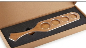 Support à verres en bois de qualité supérieure avec 4 fentes circulaires, design minimaliste, pour la maison et le bar - Product Image 6