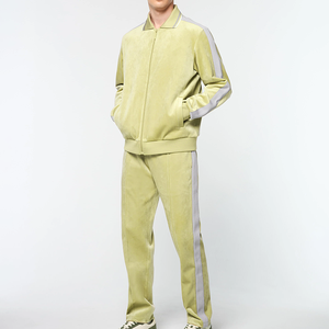 Unisex Plain <b>Velvet</b> Sweatsuit Minimal Solid Color Matching Sweatshirt and <b>Jogger</b> Pants Set Premium Casual Wear Custom Branding - Product Image 1