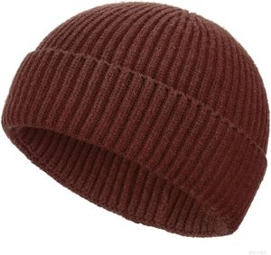 Unisex <b>Beanie</b> Knitted Solid Color Winter Hat 100% Cotton Casual Adult 56-58CM Computer Breathable & <b>Waterproof</b> Cycling - Product Image 2