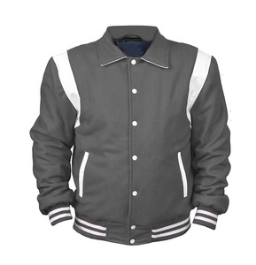 Veste universitaire en laine de style Letterman pour hommes vente en gros personnalisée école de baseball design chenille broderie patch à capuche col hiver - Product Image 1