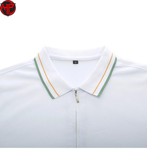 Haut de golf décontracté tricoté pour homme grande taille, imprimé numérique, anti-plis, à blocs de couleur, à manches courtes et fermeture éclair sur le devant - Product Image 3