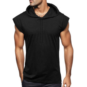 Débardeur de sport OEM de haute qualité, sans manches, pour musculation, gilet ajusté, chemise à capuche de musculation, basiques en coton mélangé - Product Image 5