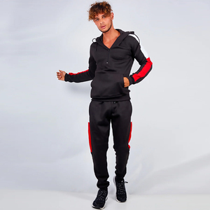 Wholesale Custom Mens Heavyweight Solid Zipper Kangaroo Pockets Gym Jogger Windbreaker <b>Set</b> Pakistan Eco-friendly Two Piece - Product Image 2