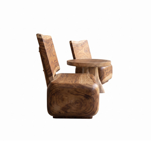 Ensemble de salon en bois de Suar massif sculpté de qualité supérieure avec table ronde pour terrasses de complexes hôteliers - Product Image 1