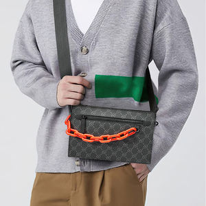 Sac bandoulière messager en PU pour homme, petit format, imprimé personnalisé, avec fermeture éclair, pour usage quotidien et extérieur - Product Image 3