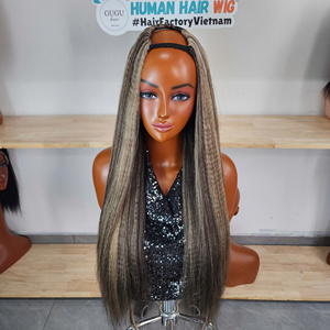 Perruque U-Part 100% Cheveux Humains Vietnamiens Kinky Straight Super Double Drawn Single Donor Taille Moyenne pour Femmes Noires - Product Image 1
