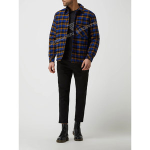 Long Sleeve 100% Cotton <b>Flannel</b> Fabric Shirt <b>Jacket</b> Plaid Spring Men's Blouse Leisure Business Shirt For Men - Product Image 2