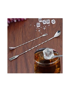 Cuillère à cocktail en gros, cuillère de bar en acier inoxydable à long manche, outil de mélange de boissons, fournitures professionnelles pour l'hôtellerie - Product Image 5