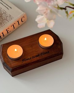 Nordic Style Premium Wooden <b>Tea</b> Light Holder Modern Home Decor Candle <b>Stand</b> with Natural Wood Grain Finish - Product Image 2