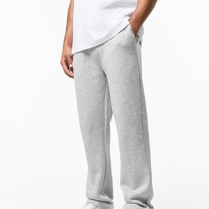 Ensemble de survêtement 2 pièces pour homme, sweat-shirt à fermeture éclair gris et pantalon de survêtement, en molleton de coton épais, vêtements de sport décontractés - Product Image 3