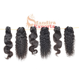 Paquete al por mayor de extensiones de cabello humano virgen Remy indio negro con cutícula alineada, en estilos de onda profunda suelta y onda corporal, color natural - Product Image 5