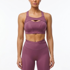 Sujetador deportivo push-up de talla grande para mujer, con diseño hueco y tirantes ajustables, ideal para yoga, running, fitness y entrenamiento. - Product Image 2