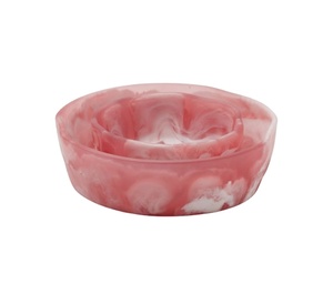 Cuenco redondo de resina de color rosa de diseño elegante, producto de venta superior, muy pulido, personalizado, para cocina y vajilla - Product Image 1