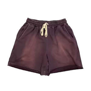 Streetwear vintage délavé à l'acide pour homme Short personnalisé lourd délavé au soleil avec motif décontracté et solide Style décontracté - Product Image 1
